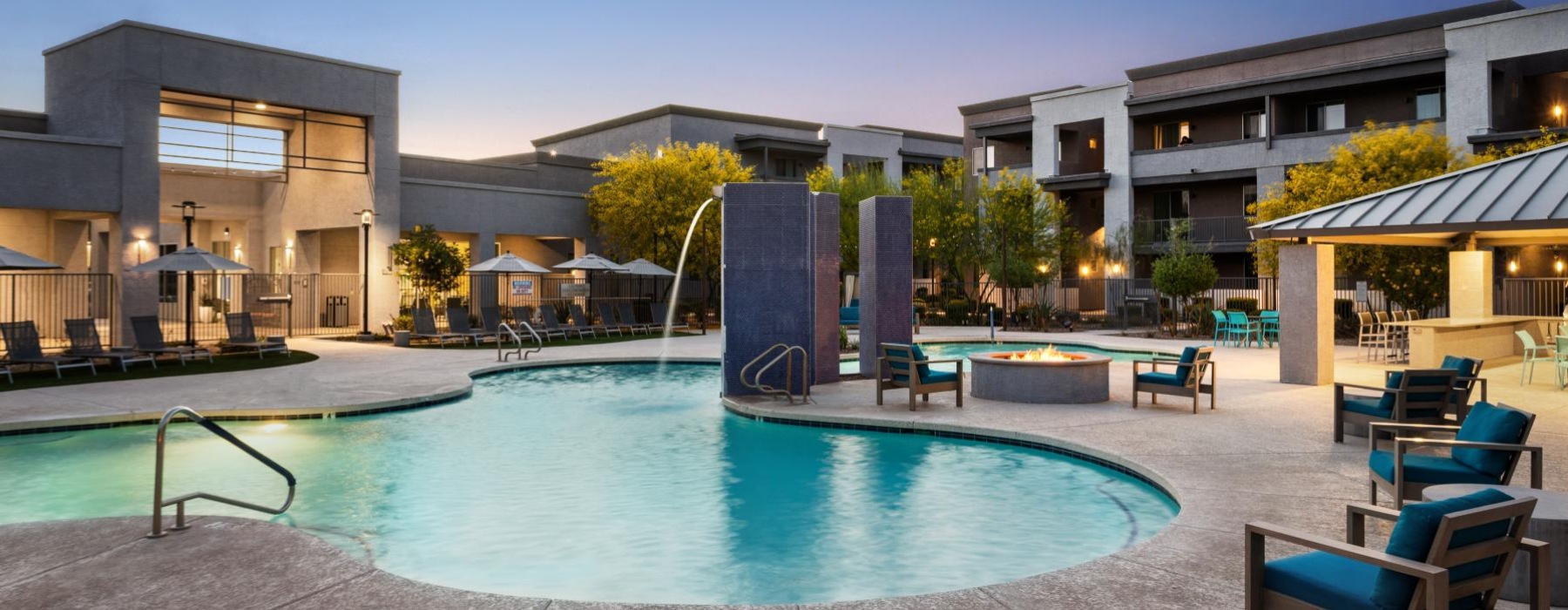 a swimming pool in a backyard