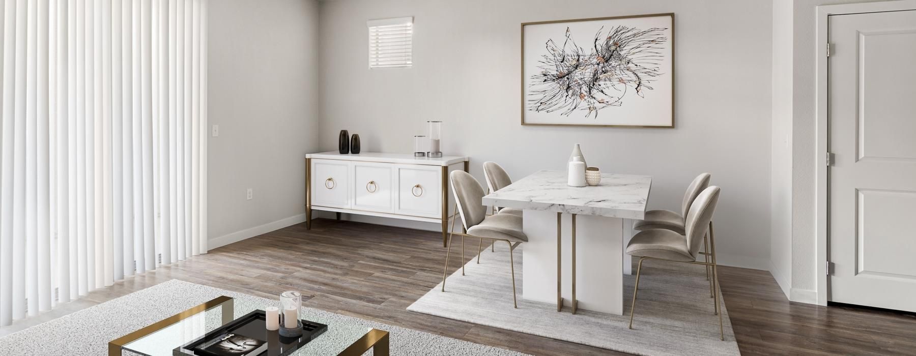 a living room with a fan